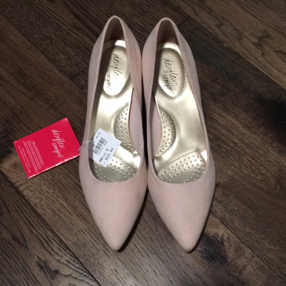Light pink suede heels